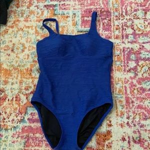 Land’s end dark blue one piece bathing suit